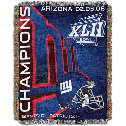 Triple Woven Jacquard Throw NFL NY Giants Superbowl XLII