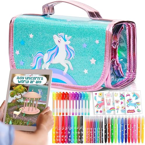 Amitié Lane Unicorn Toys for Girls Scented Markers Set Unicorn Pencil Case