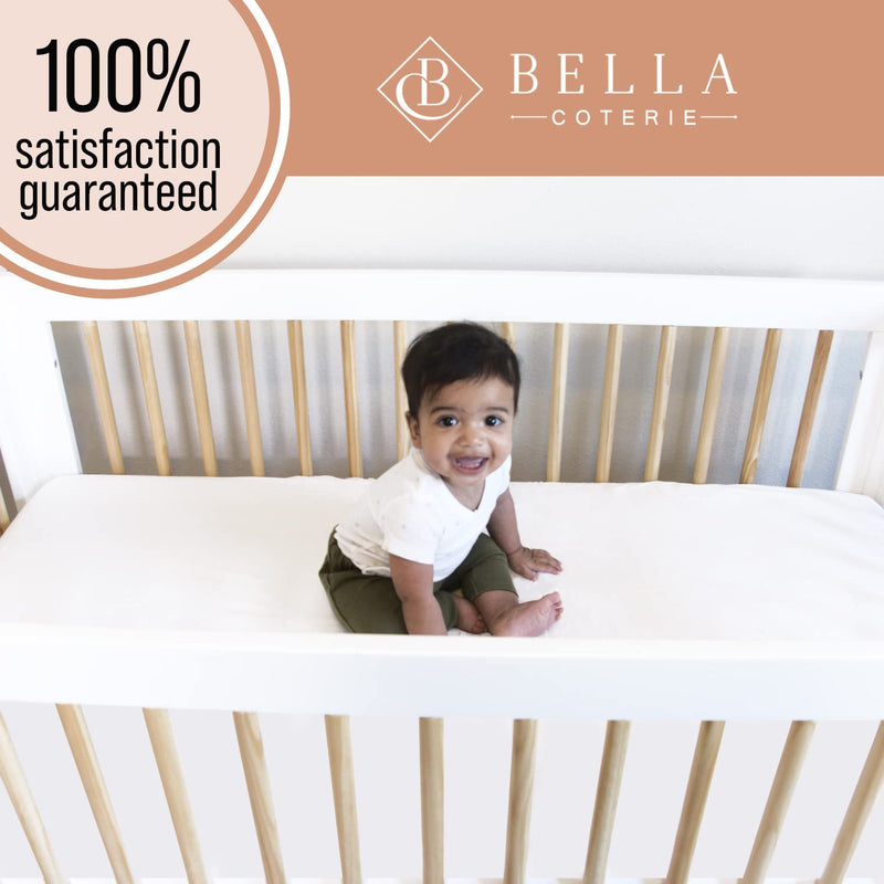 Bella Coterie Luxury Bamboo Crib Sheet Organically Grown Ultra Soft Cooling for Better Sleep Deep Pocket Fitted Sheet for Crib & Toddler Mattress Viscose Made from Bamboo Dune