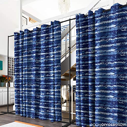 Room/Dividers/Now Premium Room Divider Curtain, 8ft Tall x 15ft Wide (Blue Stripe)