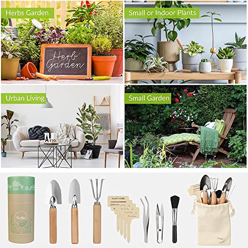 Indoor Garden Tools for Gardening - KiiZYS 12-Piece Small Gardening Tools Set - Indoor Gardening Gifts for Women - Mini Gardening Hand Tools