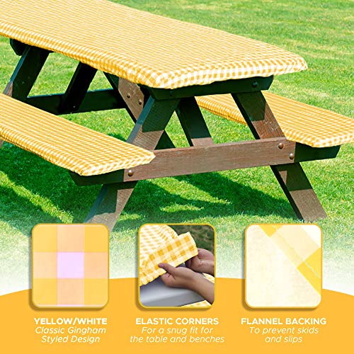 Fitted Picnic Table Cover with Bench Covers 72X28 Inch