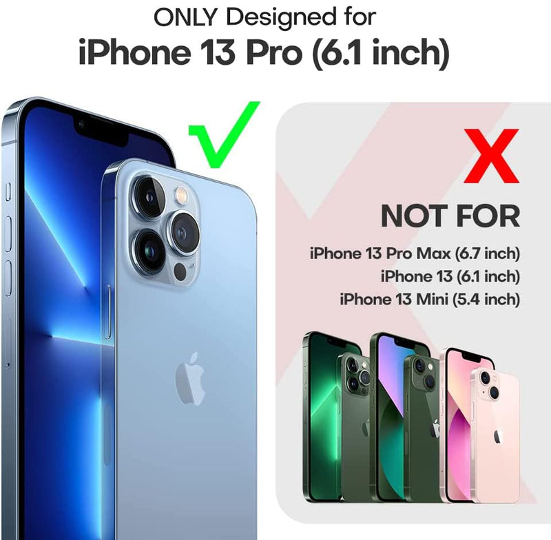 TAURI 5-in-1 for iPhone 13 Pro Case, [Not-Yellowing] with 2 Screen Protector + 2 Camera Lens Protector, [Military Grade Protection] Shockproof Slim for iPhone 13 Pro Phone Case 6.1 inch, Clear