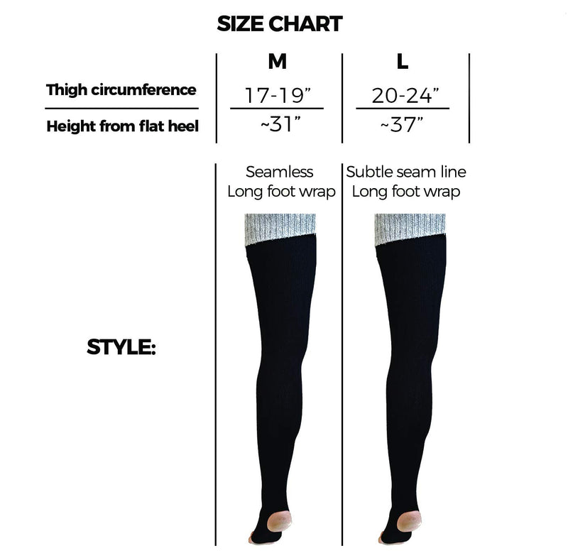 Pole Tribe Thigh High Leg Warmer Women Ideal Ballet Superior Comfort Black Large