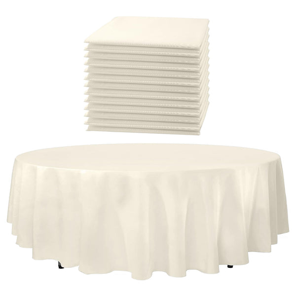 Upper Midland Products 12 Pcs 120 Inch Round Tablecloths Linen Polyester