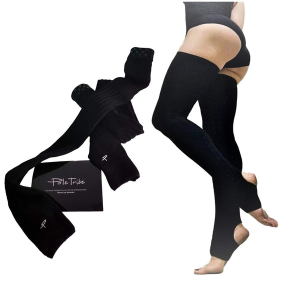 Pole Tribe Thigh High Leg Warmer Women Ideal Ballet Superior Comfort Black Large