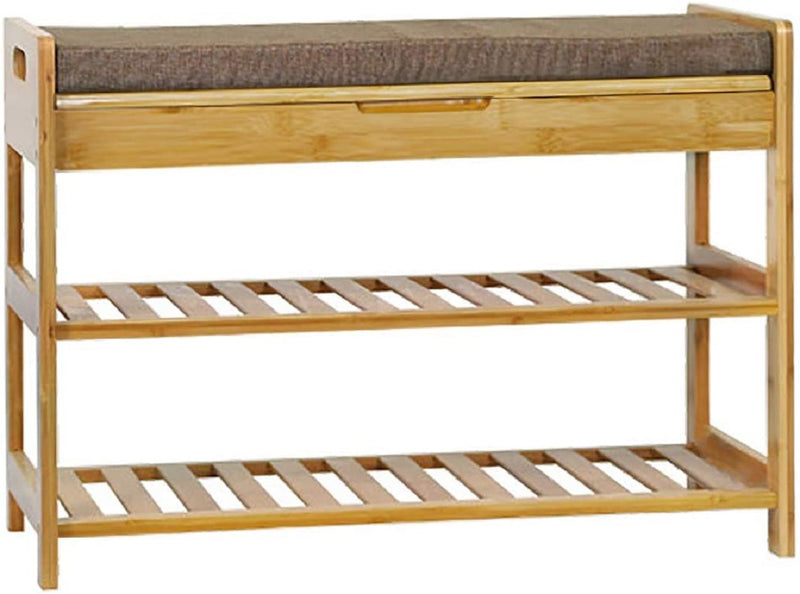 C&A HOME 3-Tier Shoe Rack Bench Natural