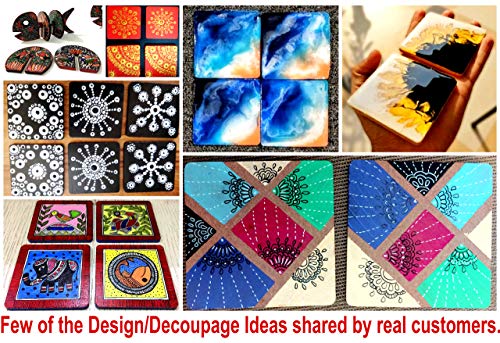 Esplanade Diy Mdf Coasters Own Artwork Hobby Decoupage Set of 50 Brown