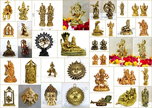 eSplanade - Krishna Wall Hanging Brass Diya with Bells | Oil Lamp | Home Decor | Diya, Deepak, Deepam (Krishna Diya) - Height: 9" Inches