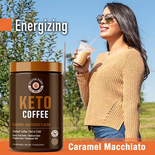 Rapid Fire Ketogenic Fair Trade Instant Keto Coffee Mix Supports Energy 7.93 Ounce