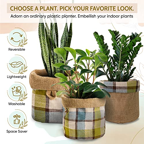 Kiizys Plant Baskets Indoor Plants Pot Cover 5 6 8 Inch Green 3 Pc