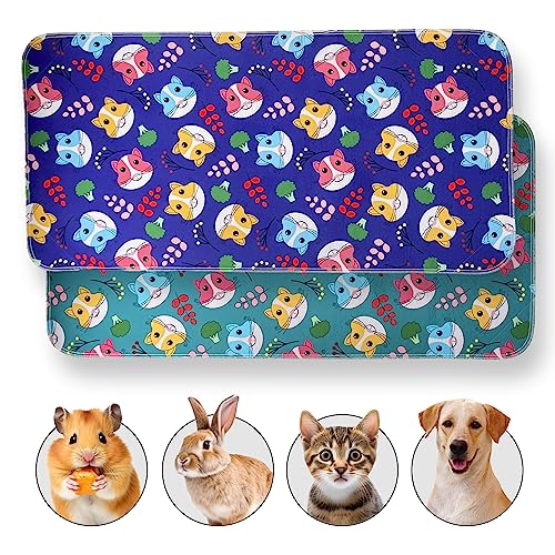 JT Pet Guinea Pig Cage Liner Washable Pee Pad Waterproof 47x24 Inch Green Purple