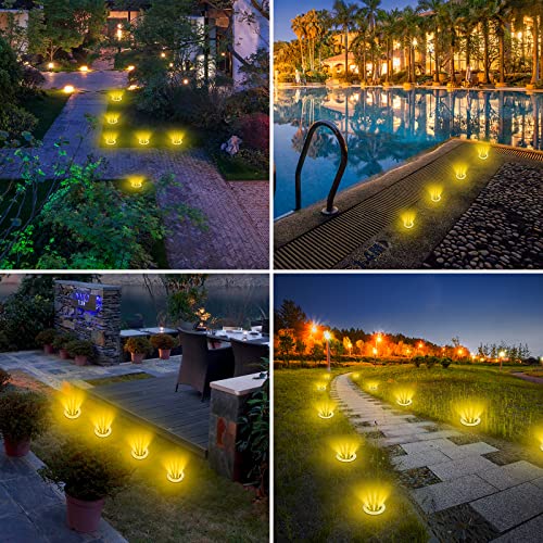 Mydethun Solar Powered Ground Light - Night Light, Waterproof In-Ground Lights for Landscape Garden Patio Pathway Lawn Yard Driveway, White, 12 Pack