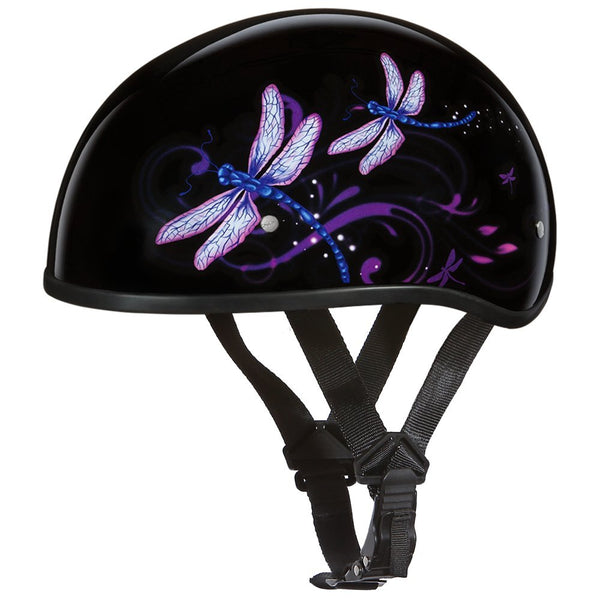 Daytona Helmets Motorcycle Half Helmet Skull Cap Dragonfly 100% Dot Approved