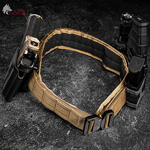 WOLF TACTICAL Molle Battle Belt Tactical Gun Belt Duty Belt 2” Size Large