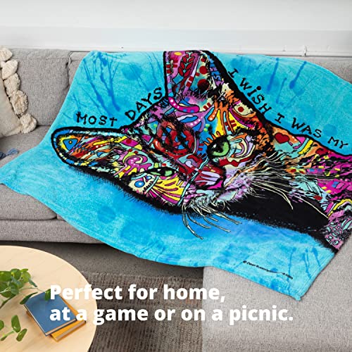 Dawhud Direct Colorful Cat Fleece Blanket for Bed 50x60 Inch Dean Was My Cat