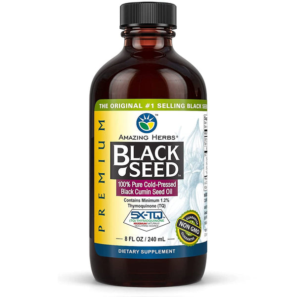 Amazing Herbs Premium Black Seed Oil Cold Pressed Nigella Sativa Health 8 Fl Oz