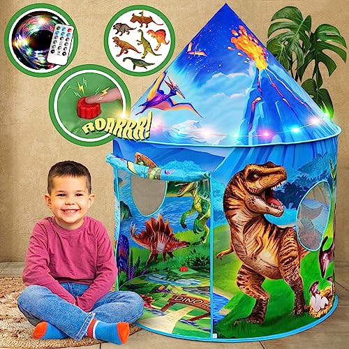 Dino Paradise Play Tent with Roar Button Dinosaur Toys Kid Tent Indoor