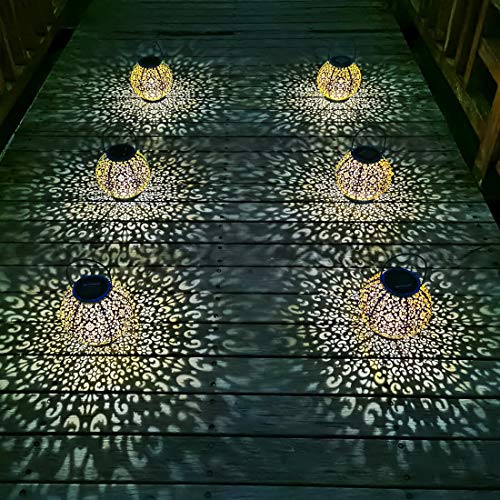 Go2garden Solar Large Lanterns Outdoor Hanging Lights Metal Decorative Garden Lights Waterproof Solar Lantern for Table, Patio, Courtyard, Party Decorations (1 Pack, Teal Blue)
