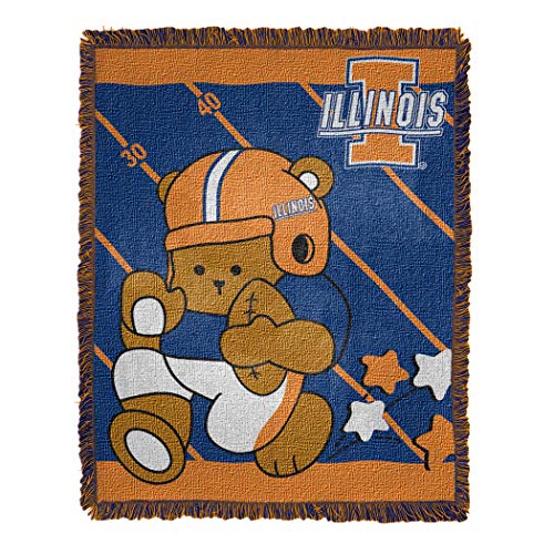 Northwest Officially Illini "Fullback" Blanket 36" X 46" Multi Color