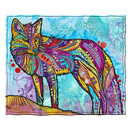 Dawhud Direct Colorful Fox Fleece Blanket for Bed 50x60 Dean Russo Fox Fleece Throw Blanket