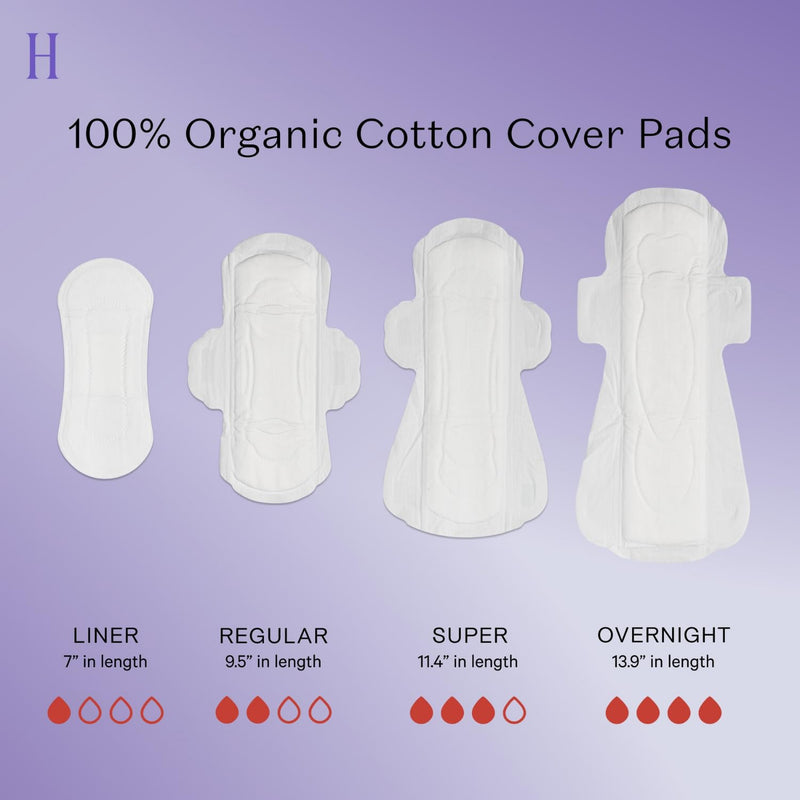 The Honey Pot Company Organic Regular Flow Pads With Wings 20 Ct Cotton