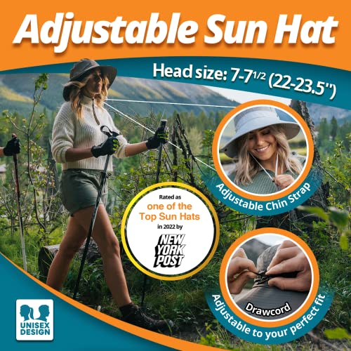 GearTOP Wide Brim Sun Hat UV Protection White Size 7-7 1/2