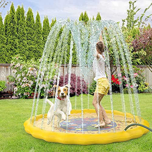 Water Sprinkler Splashpad for Kids Play Mat Outdoor Water Summer Toys Inflatable Baby Toddler Pool for Boys Girls Outdoor Pool Toy with Beach Balls for Age 3 4 5 6 7 8 9 10