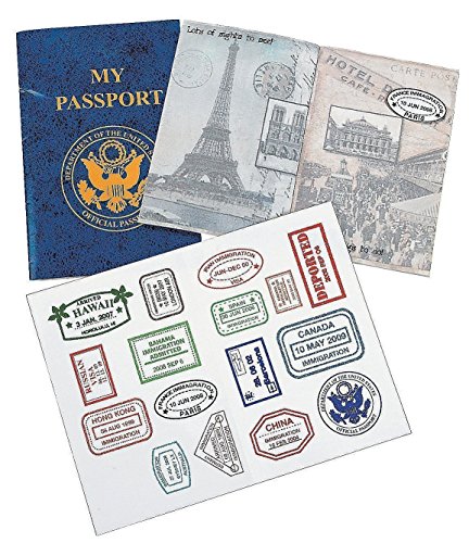 Kicko Passport Sticker Book 12 Pack for Treats Favors Prizes Decals Scrapbooks