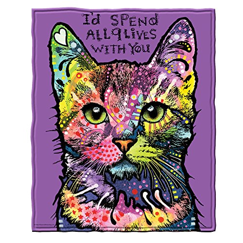 Dawhud Direct Colorful Cat Fleece Blanket for Bed 50 X 60 Inch Dean Russo 9 Live