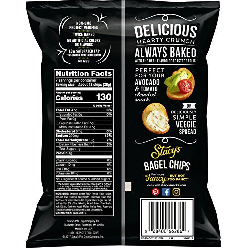 Stacy's Toasted Garlic Bagel Chips 7 Oz Bag