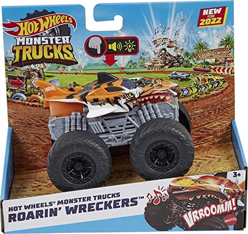 Hot Wheels Monster Trucks Roarin Wreckers Toy for Kids 3 Years Old & Older