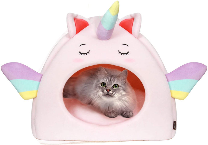 All Fur You Unicorn Style Cat Cave Bed-Pink