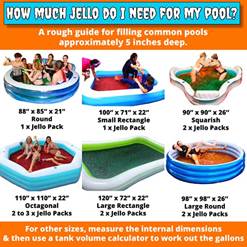Bulk JELLO WRESTLING Mix. 100 Gallon Package! RED Jelly Wrestling Kit. Just Add Water to your Jello Pool to make a Jello Wrestling Ring. Easy Set Wrestling Jello for Parties, Tug of War & Fundraisers.