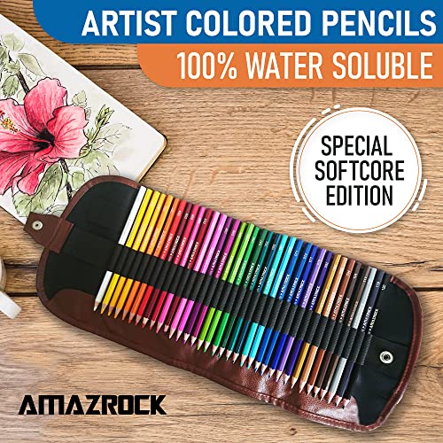 Amazrock Professional Watercolor Pencils Set 36 Colors | Soft Core Travel