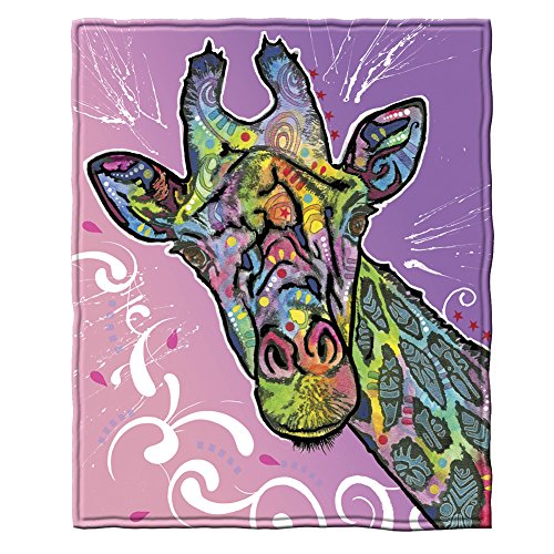 Dawhud Direct Colorful Giraffe Fleece Blanket for Bed 50x60 Dean Russo Giraffe Fleece Throw Blanket