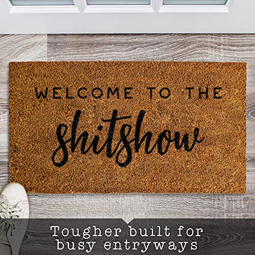 Welcome to The Shitshow Doormat 30x17 Inch, Welcome to The Shitshow Welcome Mat for Front Door, Welcome to The Shitshow Entrance Mat with Anti-Slip PVC Backing, Welcome to The Shitshow Coir Mat
