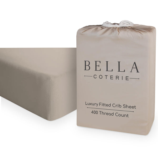 Bella Coterie Luxury Bamboo Crib Sheet Organically Grown Ultra Soft Cooling for Better Sleep Deep Pocket Fitted Sheet for Crib & Toddler Mattress Viscose Made from Bamboo Dune