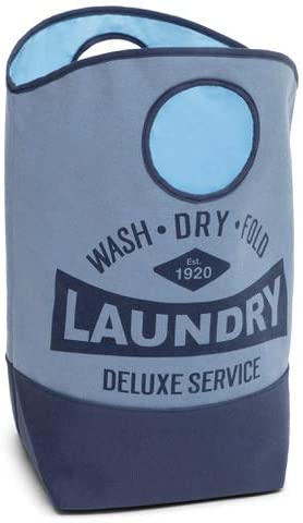 Laundry Hamper Grey Basket with Handles, 24” x 24” Grey