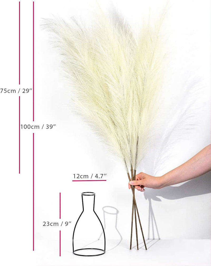 Faux Pampas Grass 39’’100cm with Vase Included Pampas Grass Large