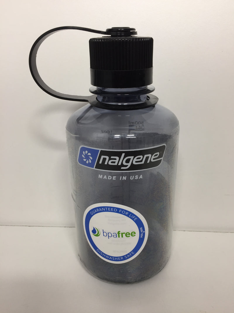 Nalgene Tritan Narrow Mouth BPA-Free Water Bottle, Gray, 16 oz