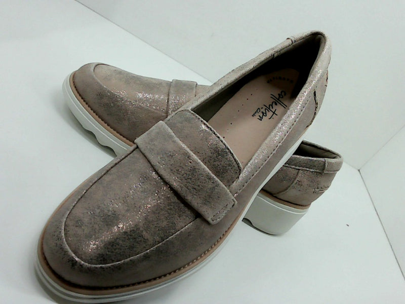 Clarks Womens SHARON GRACIE PEWTER Closed Toe Flats Size 7.5