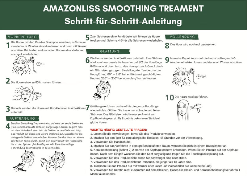 Amazonliss Keratin Smoothing Treatment 2.03 Fl.oz Natural Ingredients Frizz