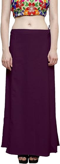 Craftstribe Women Innerwear Saree Petticoat Cotton Skirt Sari Wine XLarge