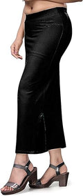 CRAFTSTRIBE Saree Shapewear Petticoat for Women Black Color Large