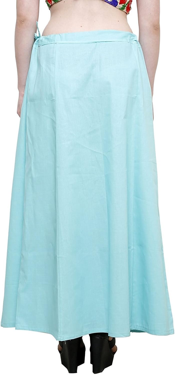 Craftstribe Saree Petticoat Blue Underskirt Inskirt Women Cotton Sari Innerwear