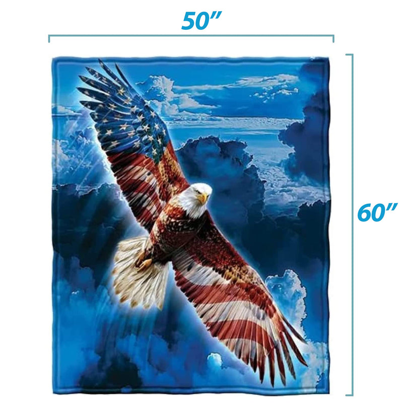 Dawhud Direct American Eagle Fleece Blanket 50x60 Inch Soft Plush Throw