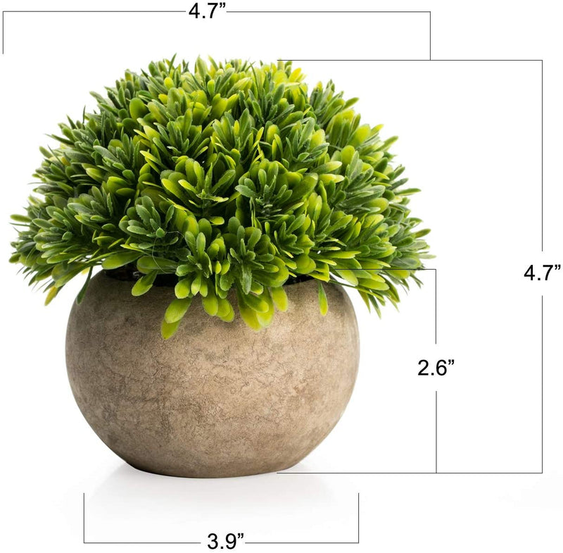 Mini Plastic Plants Fake Melaleuca Grass with Pots Home Decor Green
