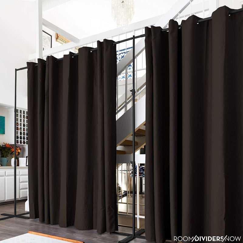 Room/Dividers/Now Curtain 8ft X 5ft Seafoam Divider Curtain Dark Chocolate