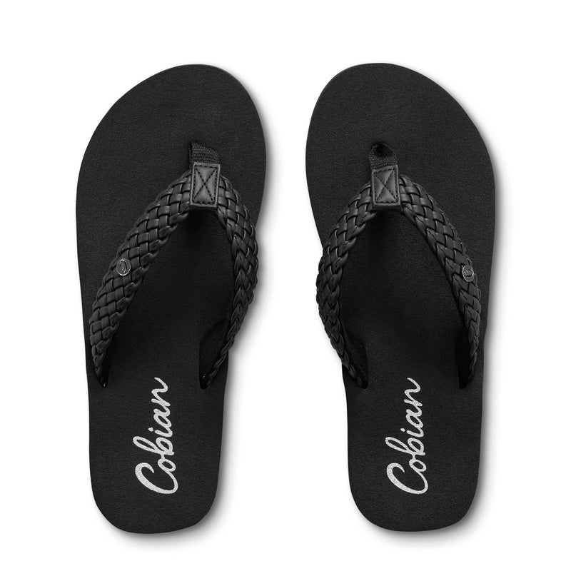 Cobian Womens Sandal Braided Bounce Flip Flop Black 9 Pair Of Shoes